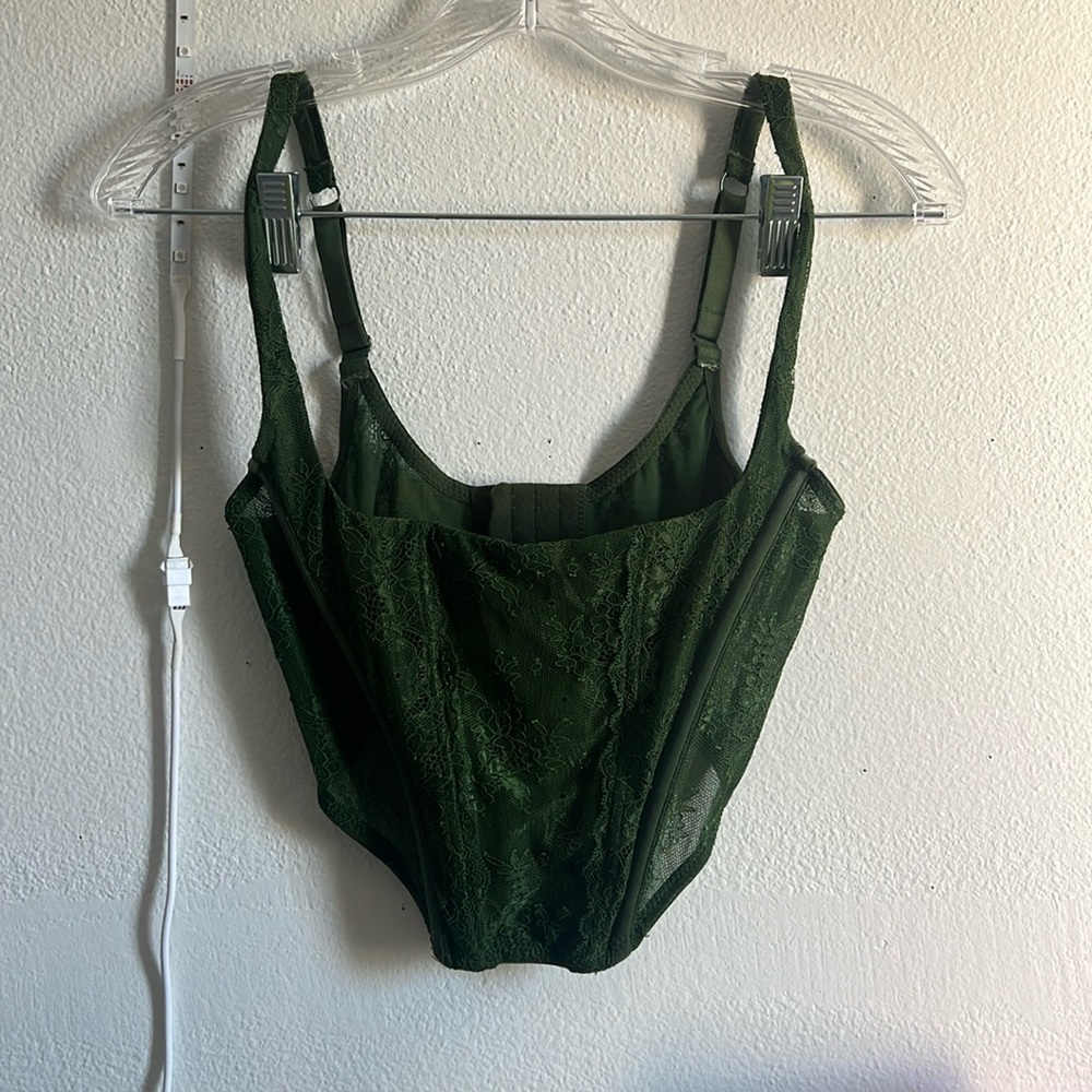 Small Dark Green Urban Outfitters Corset Top